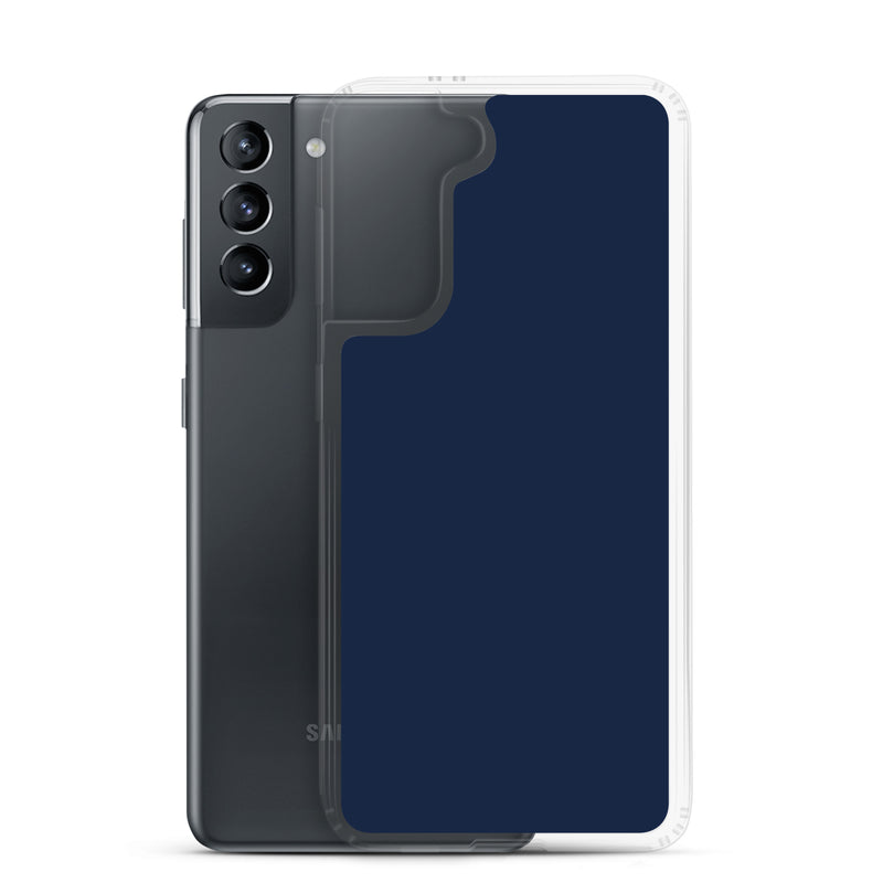 Load image into Gallery viewer, Dark Navy Blue Samsung Clear Thin Case Plain Color CREATIVETECH