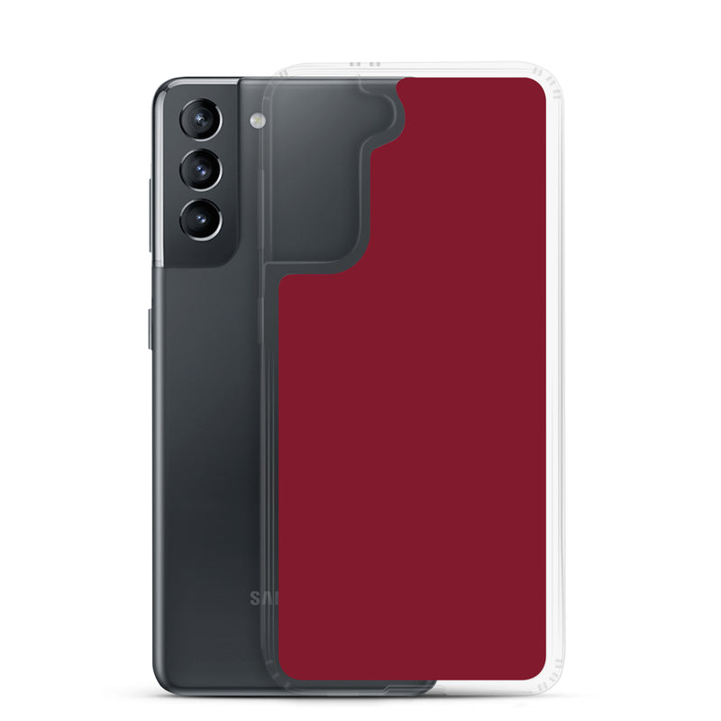 Load image into Gallery viewer, Burgundy Red Samsung Clear Thin Case Plain Color CREATIVETECH