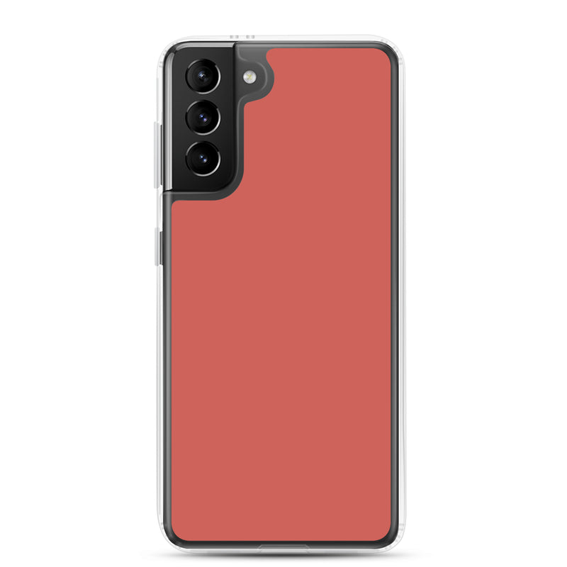Load image into Gallery viewer, Sunglo Red Samsung Clear Thin Case Plain Color CREATIVETECH