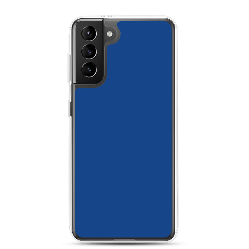 Load image into Gallery viewer, Dark Cerulean Blue Samsung Clear Thin Case Plain Color CREATIVETECH