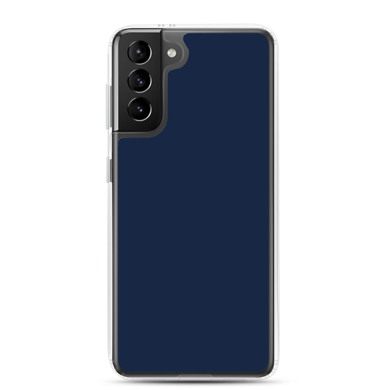 Load image into Gallery viewer, Dark Navy Blue Samsung Clear Thin Case Plain Color CREATIVETECH