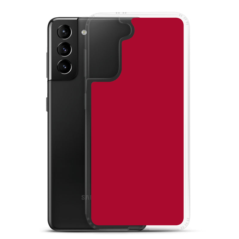 Load image into Gallery viewer, Carmine Red Samsung Clear Thin Case Plain Color CREATIVETECH