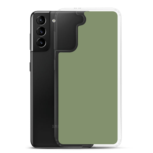 Camouflage Green Samsung Clear Thin Case Plain Color CREATIVETECH