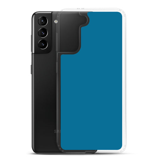 Cerulean Blue Samsung Clear Thin Case Plain Color CREATIVETECH