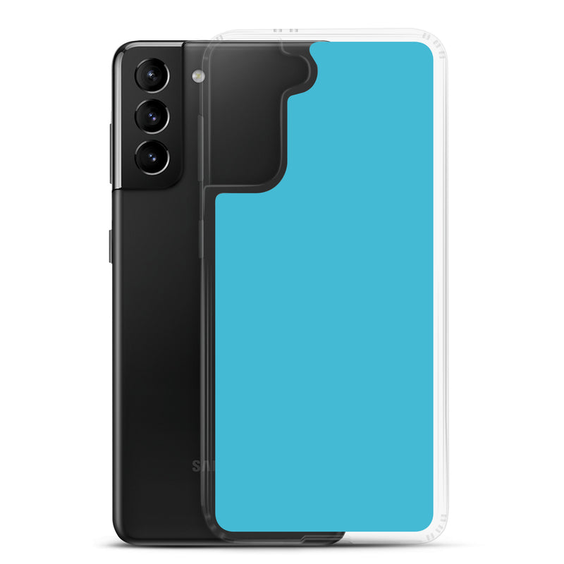 Load image into Gallery viewer, Bright Summer Sky Blue Samsung Clear Thin Case Plain Color CREATIVETECH
