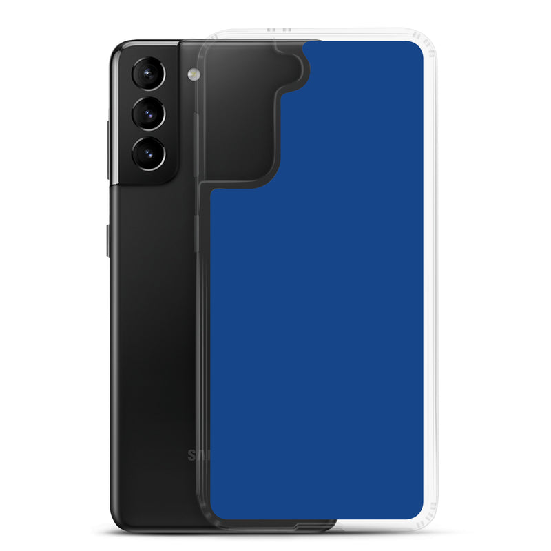 Load image into Gallery viewer, Dark Cerulean Blue Samsung Clear Thin Case Plain Color CREATIVETECH