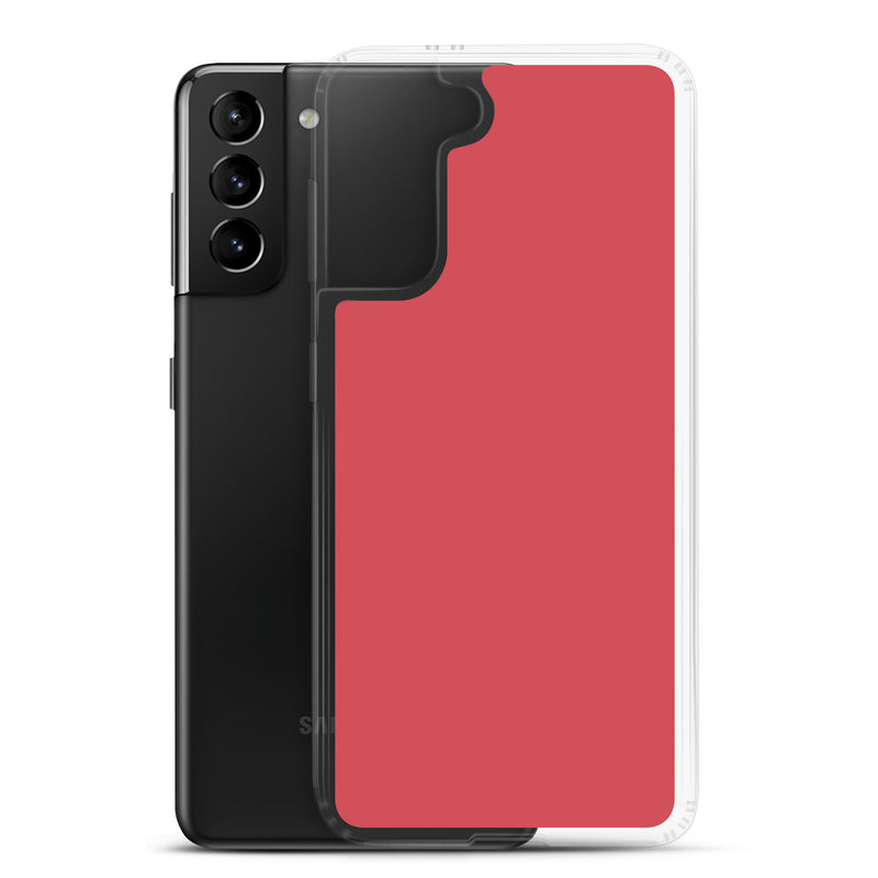 Load image into Gallery viewer, Light Mandy Red Samsung Clear Thin Case Plain Color CREATIVETECH