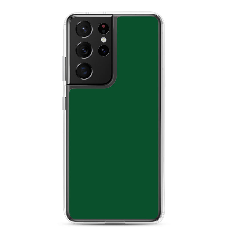 Load image into Gallery viewer, Forest Green Samsung Clear Thin Case Plain Color CREATIVETECH