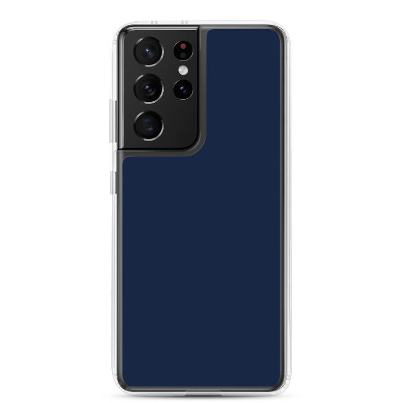Load image into Gallery viewer, Dark Navy Blue Samsung Clear Thin Case Plain Color CREATIVETECH