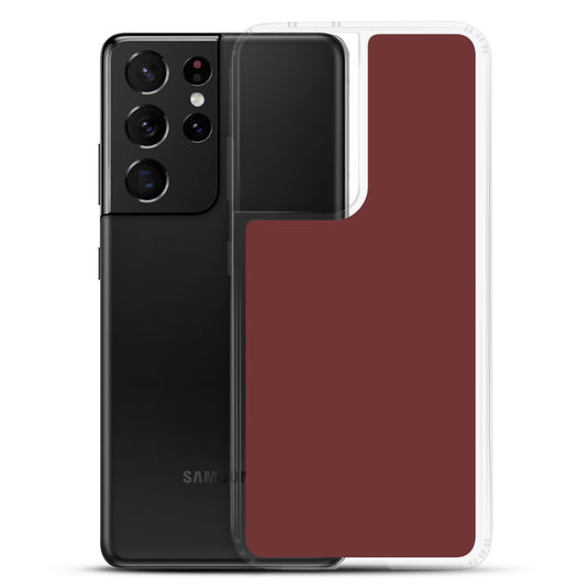 Auburn Dark Red Samsung Clear Thin Case Plain Color CREATIVETECH