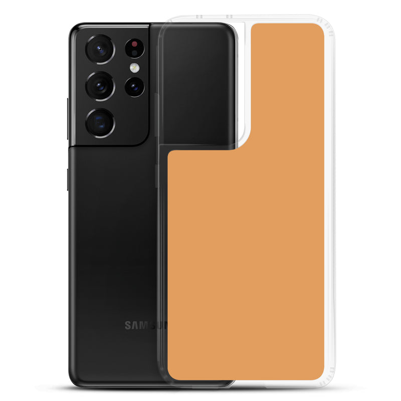 Load image into Gallery viewer, Classy Brown Yellow Samsung Clear Thin Case Plain Color CREATIVETECH