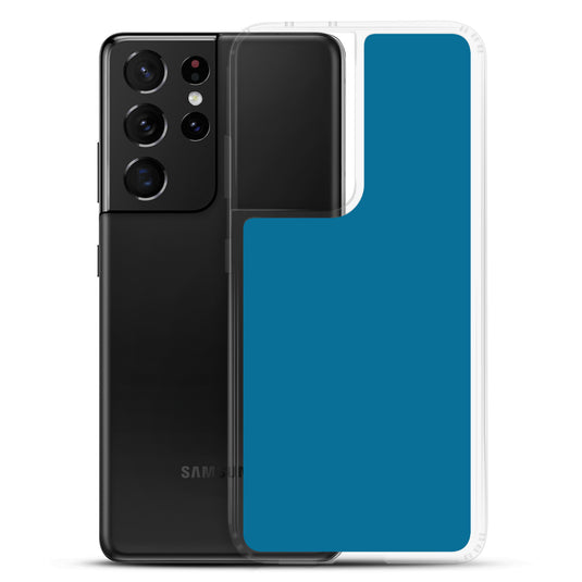 Cerulean Blue Samsung Clear Thin Case Plain Color CREATIVETECH