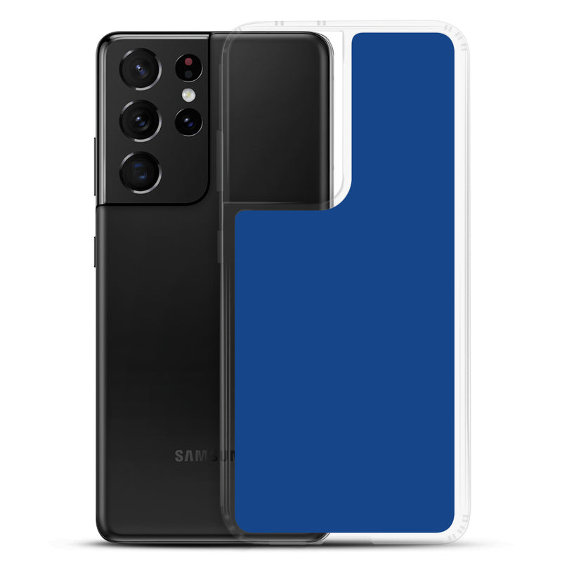 Load image into Gallery viewer, Dark Cerulean Blue Samsung Clear Thin Case Plain Color CREATIVETECH