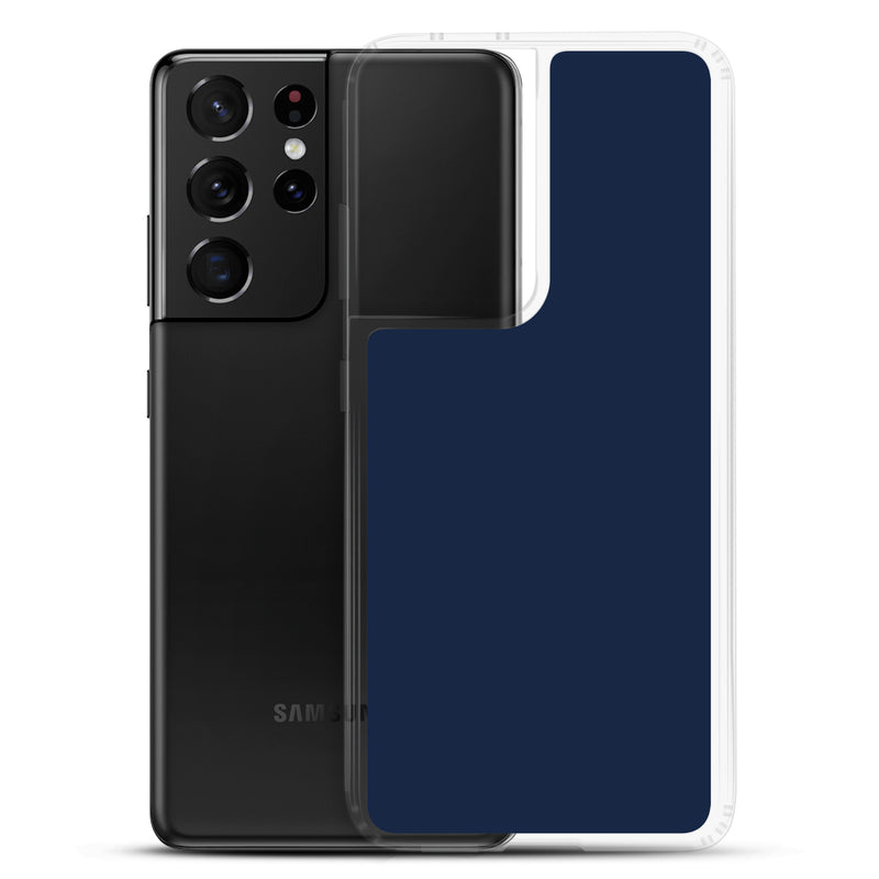 Load image into Gallery viewer, Dark Navy Blue Samsung Clear Thin Case Plain Color CREATIVETECH