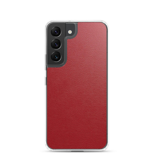 Red Leather Flexible Clear Samsung Case Bump Resistant Corners CREATIVETECH