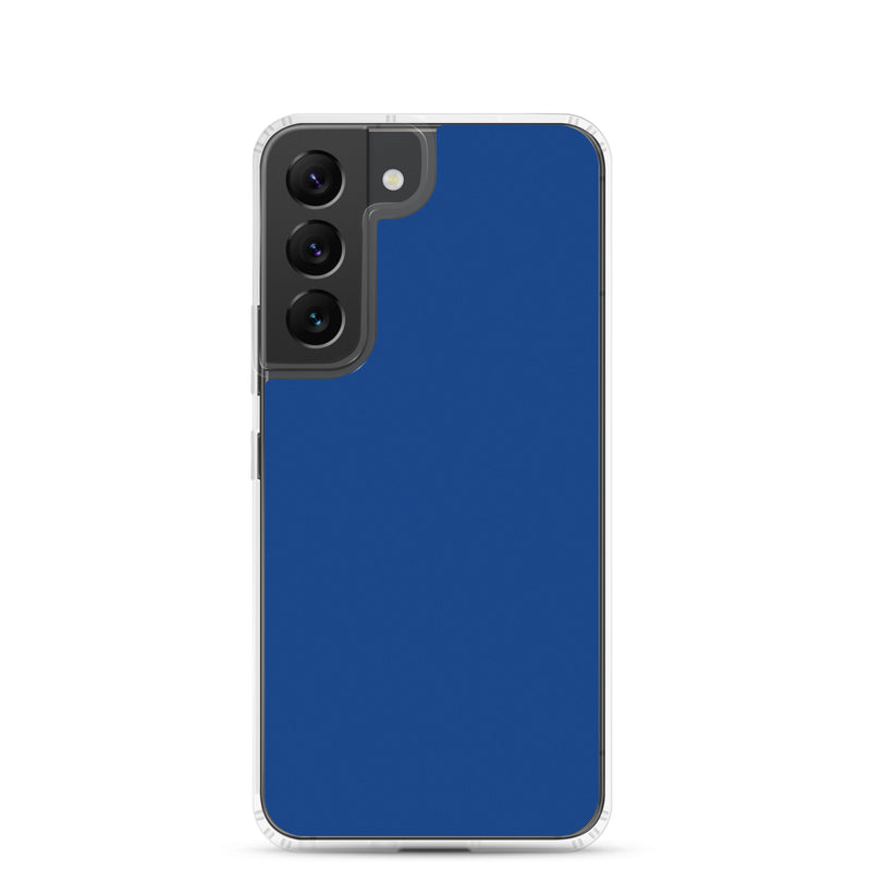 Load image into Gallery viewer, Dark Cerulean Blue Samsung Clear Thin Case Plain Color CREATIVETECH