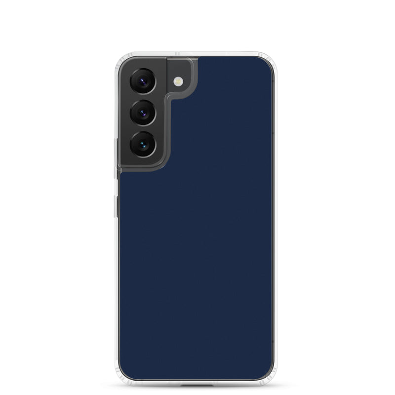 Load image into Gallery viewer, Dark Navy Blue Samsung Clear Thin Case Plain Color CREATIVETECH