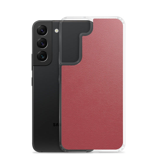 Red Leather Flexible Clear Samsung Case Bump Resistant Corners CREATIVETECH
