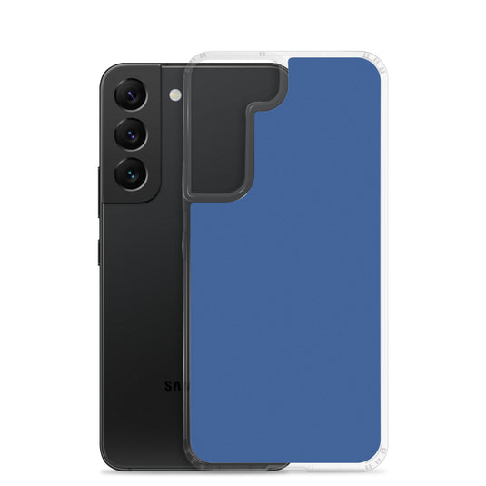Dark Cerulean Blue Samsung Clear Thin Case Plain Color CREATIVETECH