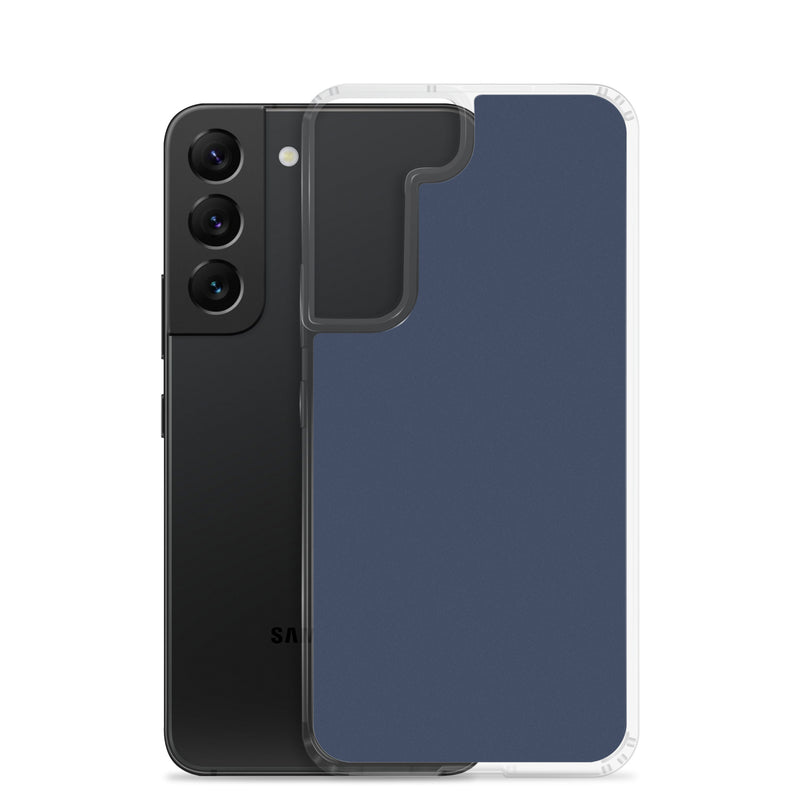 Load image into Gallery viewer, Dark Navy Blue Samsung Clear Thin Case Plain Color CREATIVETECH