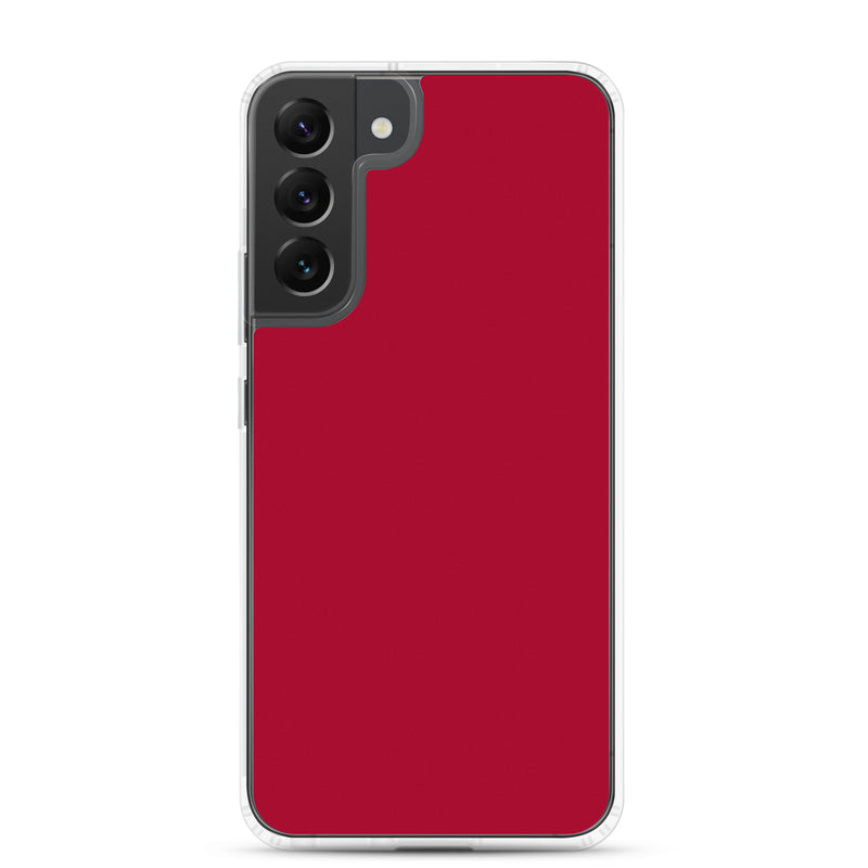 Load image into Gallery viewer, Carmine Red Samsung Clear Thin Case Plain Color CREATIVETECH