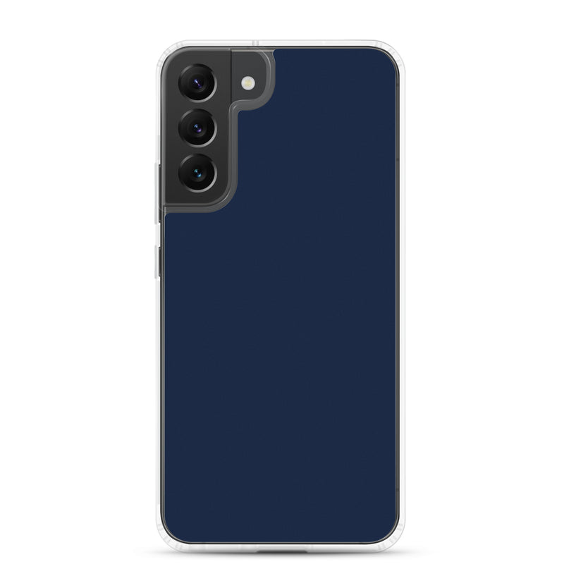 Load image into Gallery viewer, Dark Navy Blue Samsung Clear Thin Case Plain Color CREATIVETECH