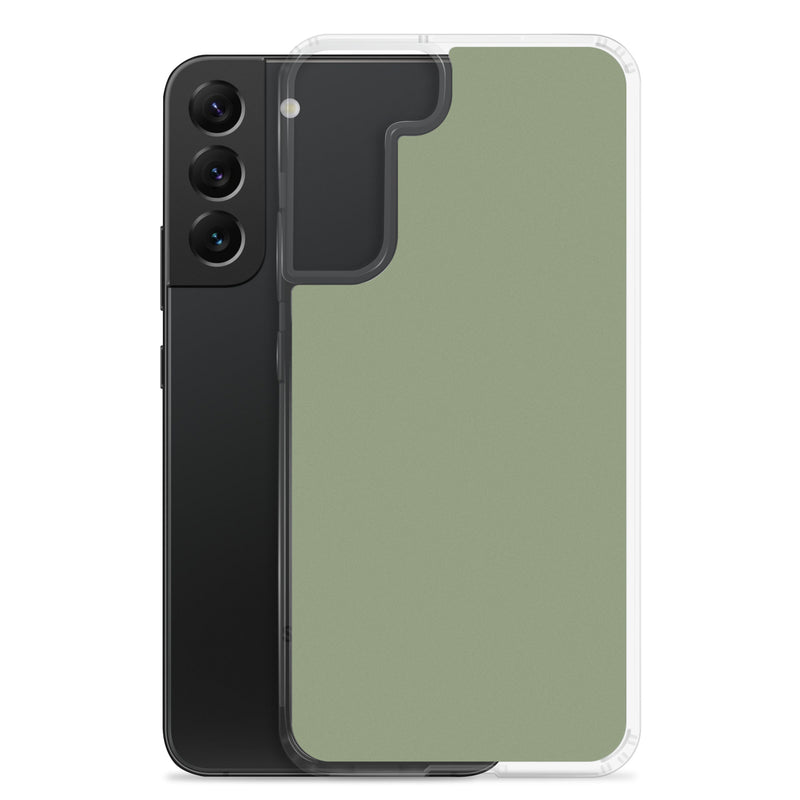 Load image into Gallery viewer, Camouflage Green Samsung Clear Thin Case Plain Color CREATIVETECH