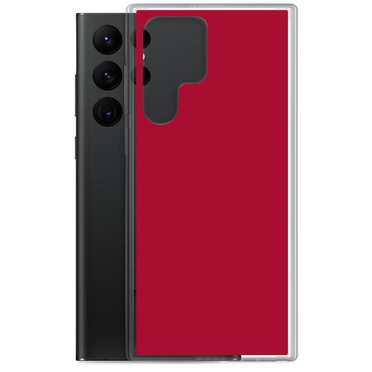 Carmine Red Samsung Clear Thin Case Plain Color CREATIVETECH