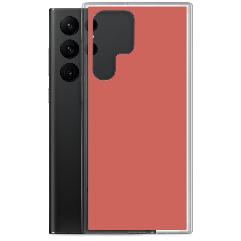 Load image into Gallery viewer, Sunglo Red Samsung Clear Thin Case Plain Color CREATIVETECH