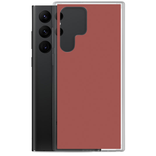 Terracotta Red Samsung Clear Thin Case Plain Color CREATIVETECH