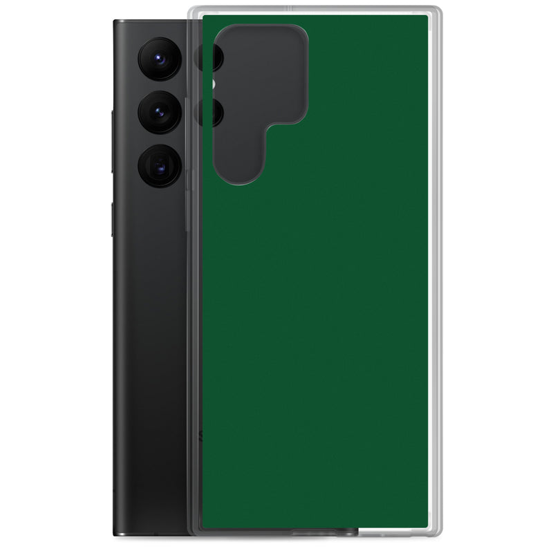 Load image into Gallery viewer, Forest Green Samsung Clear Thin Case Plain Color CREATIVETECH