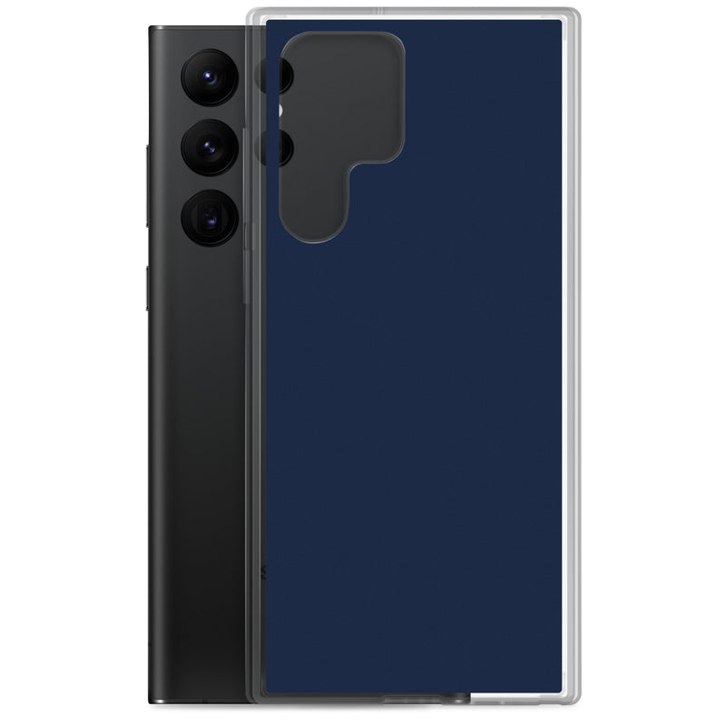 Load image into Gallery viewer, Dark Navy Blue Samsung Clear Thin Case Plain Color CREATIVETECH