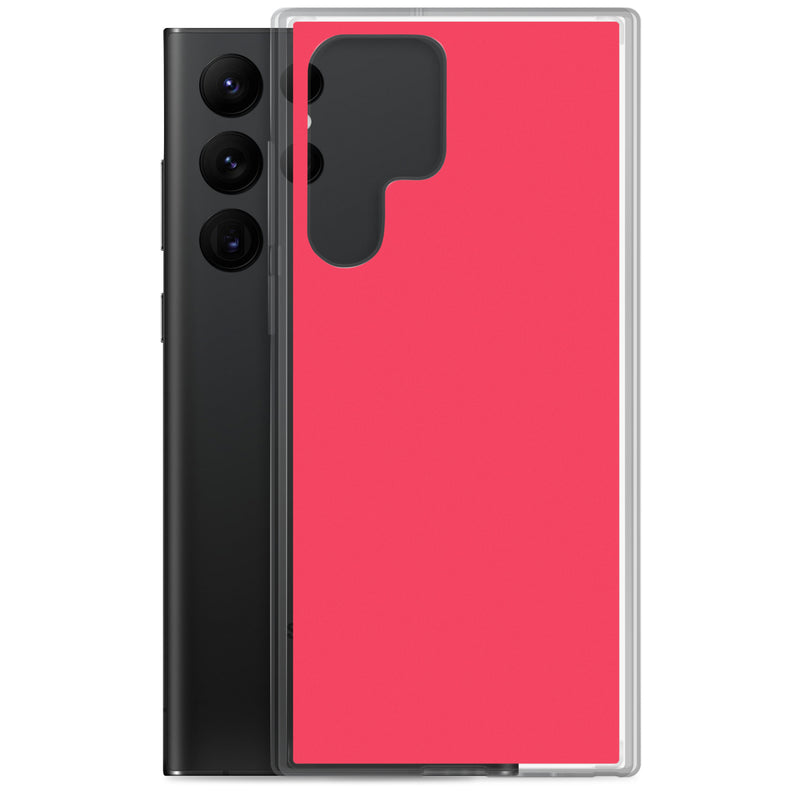Load image into Gallery viewer, Radical Red Samsung Clear Thin Case Plain Color CREATIVETECH