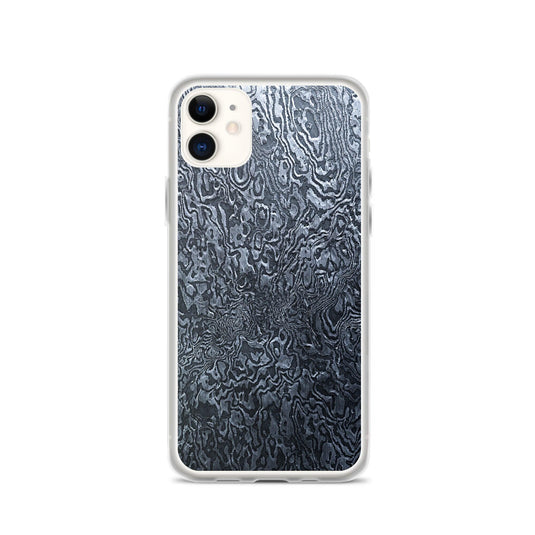 Damascus Steel Industrial Style Dark Grey Black Flexible Clear iPhone Case Bump Resistant Corners CREATIVETECH