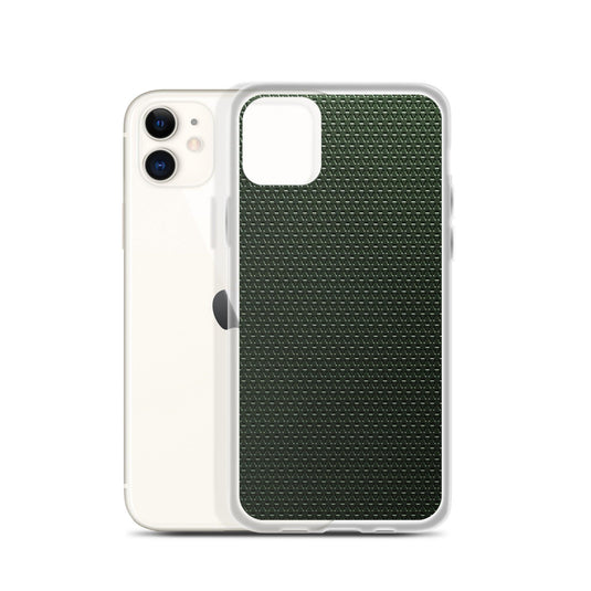 Dark Green Industrial Grid Style Flexible Clear iPhone Case Bump Resistant Corners CREATIVETECH