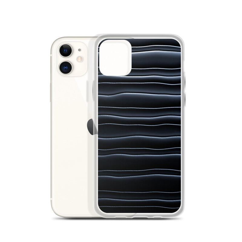 Load image into Gallery viewer, Black Blob Striped Flexible Clear iPhone Case Bump Resistant Corners CREATIVETECH