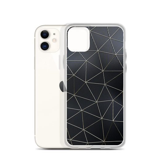 Carbon Fiber Golden Lined Style Flexible Clear iPhone Case Bump Resistant Corners CREATIVETECH
