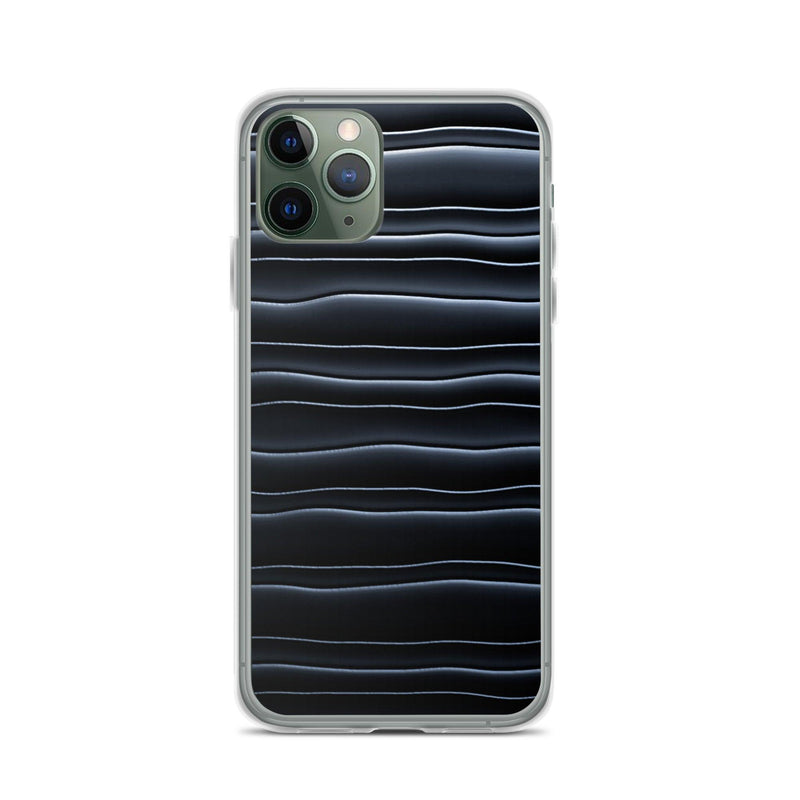 Load image into Gallery viewer, Black Blob Striped Flexible Clear iPhone Case Bump Resistant Corners CREATIVETECH