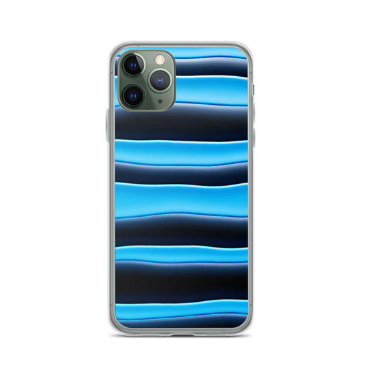 Black Blue Blob Striped Style Flexible Clear iPhone Case Bump Resistant Corners CREATIVETECH