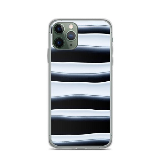 Black White Blob Squishy Style Striped Flexible Clear iPhone Case Bump Resistant Corners CREATIVETECH