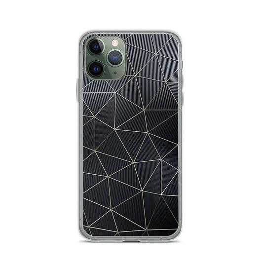 Carbon Fiber Golden Lined Style Flexible Clear iPhone Case Bump Resistant Corners CREATIVETECH