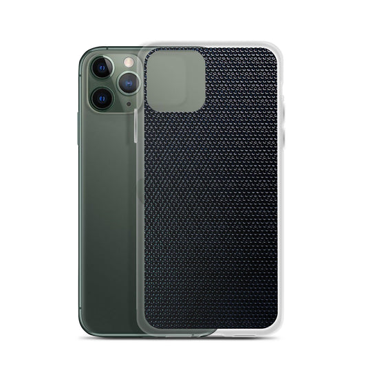 Industrial Dark Back Tech Metal Grid Flexible Clear iPhone Case Bump Resistant Corners CREATIVETECH