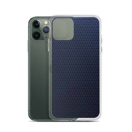 Dark Blue Industrial Rubber Grid Style Flexible Clear iPhone Case Bump Resistant Corners CREATIVETECH