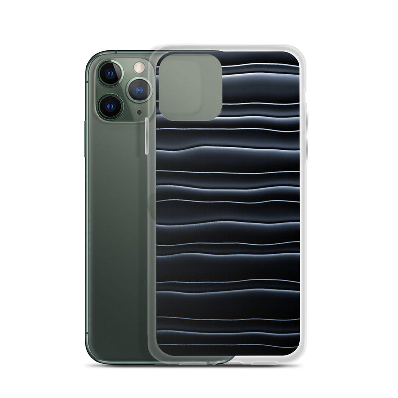 Load image into Gallery viewer, Black Blob Striped Flexible Clear iPhone Case Bump Resistant Corners CREATIVETECH