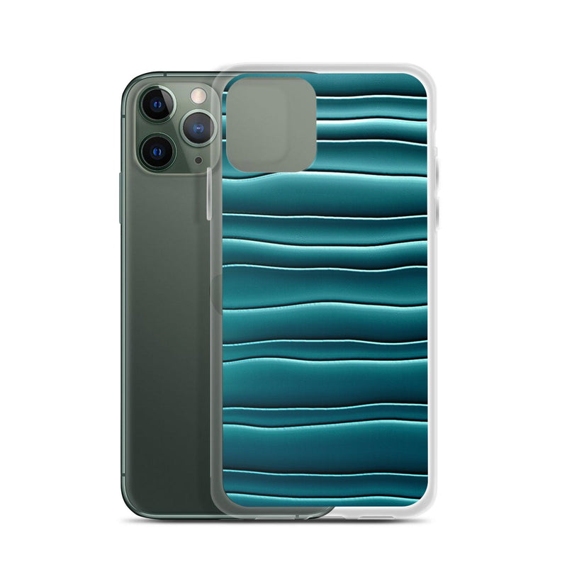 Load image into Gallery viewer, Cyan Blue Blob Squishy Style Flexible Clear iPhone Case Bump Resistant Corners CREATIVETECH
