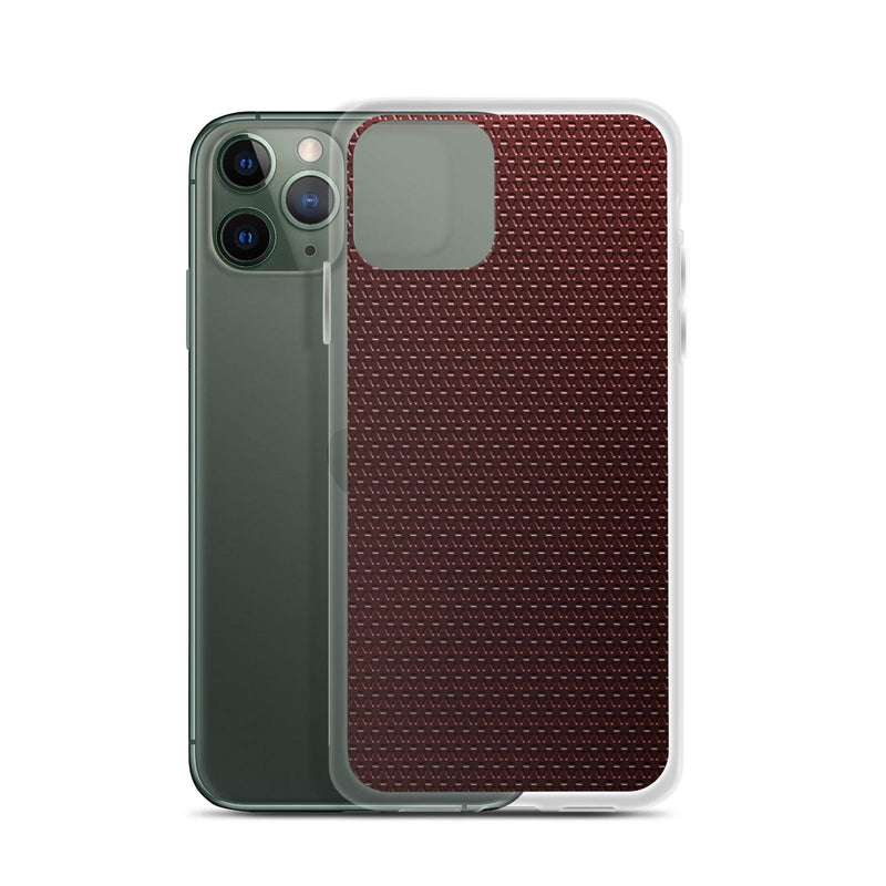 Load image into Gallery viewer, Dark Red Industrial Grid Style Flexible Clear iPhone Case Bump Resistant Corners CREATIVETECH