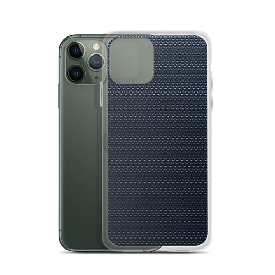 Dark Blue Industrial Grid Style Flexible Clear iPhone Case Bump Resistant Corners CREATIVETECH