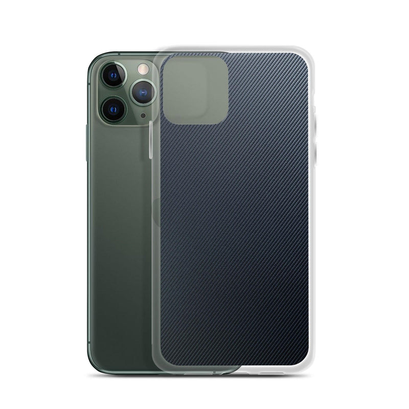 Load image into Gallery viewer, Striped Rubber Industrial Style Dark Grey Black Flexible Clear iPhone Case Bump Resistant Corners CREATIVETECH