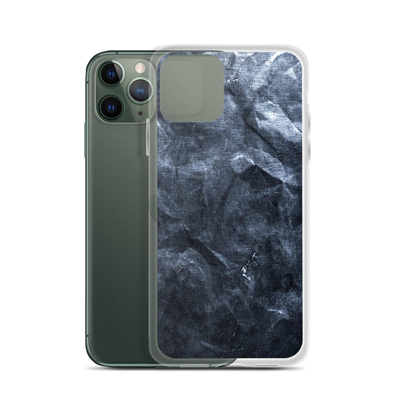 Load image into Gallery viewer, Hammered Dark Metal Industrial Grid Style Flexible Clear iPhone Case Bump Resistant Corners CREATIVETECH