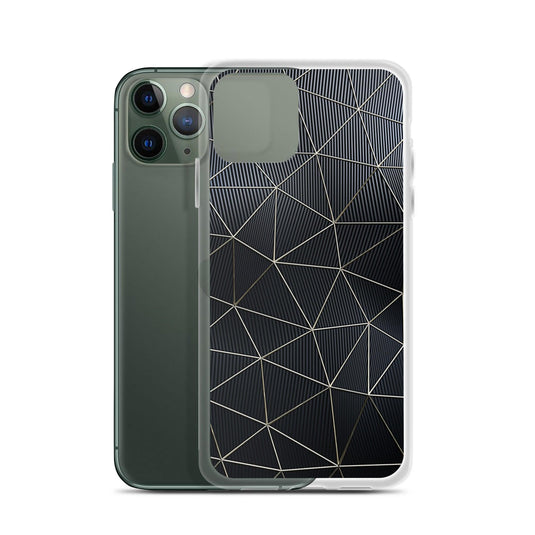 Carbon Fiber Golden Lined Style Flexible Clear iPhone Case Bump Resistant Corners CREATIVETECH